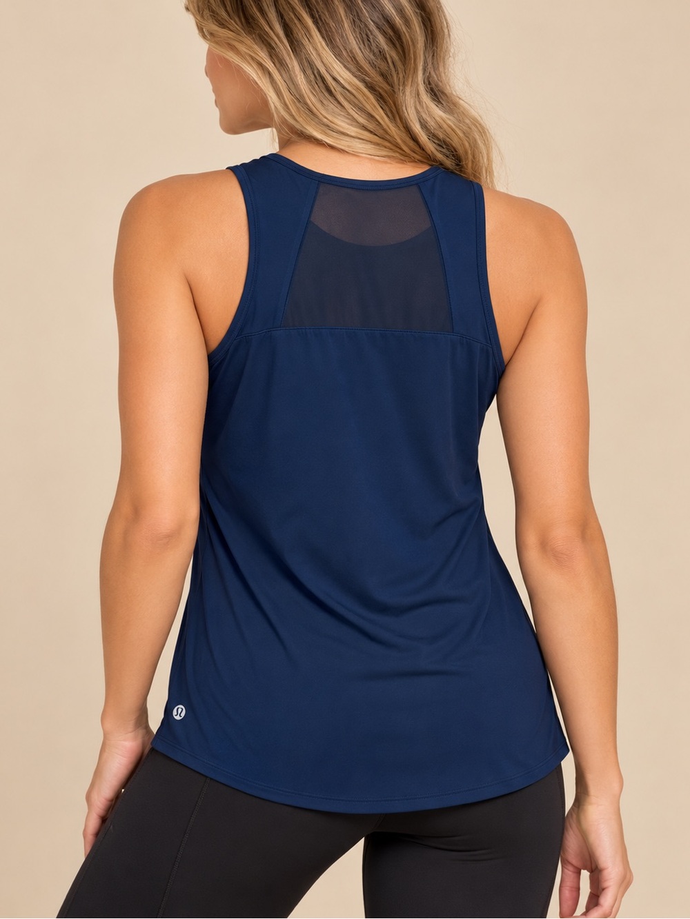 Lululemon Navy Blue Mesh Back Athletic Tank Top XL